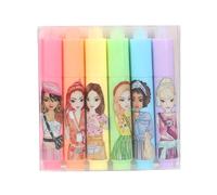 Depesche 12642 TOPModel - Mini resaltador borrable, Juego de 6 rotuladores de Punta de Fibra en Vivos Colores, Juego de rotuladores con una Punta Ancha Cada uno para Resaltar