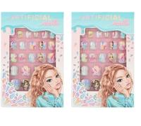 Depesche 12685 TOPModel Beauty and Autoadhesivas con Muchos diseños y Dibujos, 24 uñas Artificiales Planas en Diferentes tamaños, Corazones, Multicolor, Teiliges Sortiment (Paquete de 2)