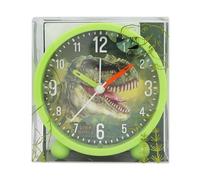 Depesche 12691 Dino World - Reloj Despertador para niños en Verde con Motivo de Dinosaurio, Reloj silencioso con función Luminosa, Pila incluida