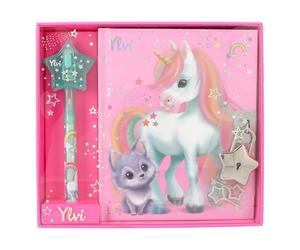 Depesche 12709 Ylvi - Agenda en Rosa, con Motivo de Unicornio y Cierre de Estrella, Libro con páginas bellamente ilustradas y lápiz Secreto