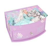 Depesche 12718 TOPModel Fantasy Tiger - Pequeño joyero en Color Morado, con Motivo de Hada, joyero con Espejo y Tapa abatible