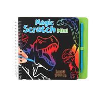 Depesche 12733 Dino World - Mini Libro mágico para rascar con Divertidos Motivos de Dinosaurios para rascar, Cuaderno con Degradado de Colores y rotulador para rascar