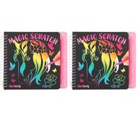 Depesche 12734 Miss Melody - Mini Libro Mágico de Rascar con simpáticos Motivos de Caballos para rascar, cuadernillo con Degradado de Colores y rotulador para rascar (Paquete de 2)