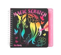Depesche 12734 Miss Melody - Mini Libro Mágico de Rascar con simpáticos Motivos de Caballos para rascar, cuadernillo con Degradado de Colores y rotulador para rascar