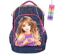 Depesche 12739 TOPModel Night Light Azul Oscuro con Motivo de Modelo, Mochila Escolar con Correas Ajustables y Etiqueta, Multicolor
