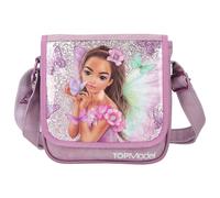 Depesche 12778 TOPModel Fairy Love - Bolso bandolera pequeño en malva con diseño de modelo y mariposas, bolsillo con correa de hombro ajustable y solapa frontal