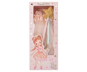 Depesche 12797 Princesa Mimi - Conjunto de Disfraz con Falda de Tul y Varita mágica, en Rosa y con Purpurina, con Cintura elástica para Tallas 104-122 cm