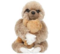 Depesche 12801 TOPModel-Mamá y bebé Perezosos, Suave Pelaje en marrón y Cierre de Velcro en Las Manos del Peluche Grande, Multicolor