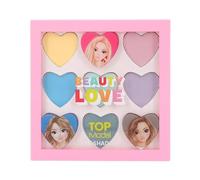 Depesche 12813 TOPModel Beauty and Me-Paleta de Sombras de Ojos con 9 Colores fríos, en Estuche Rosa con Motivo de Modelo, Multicolor