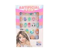 Depesche 12820 TOPModel Beauty and Autoadhesivas Animales, diseños, 24 uñas Artificiales Puntiagudas en Varios tamaños, Corazones, Multicolor