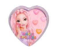 Depesche Esponjas limpieza facial TOPModel 12822 Beauty & Magic – Caja corazón 12 uds Rosa/Púrpura