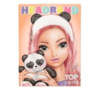 Depesche 12823 TOPModel Beauty and Me - Diadema cosmética de Material Suave, en Blanco con Orejas de Panda Negras, Diadema para la Rutina de la Piel