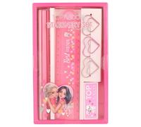 Depesche 12857 TOPModel-Set de papelería en Rosa, con Motivo de Modelo y Corazones, Incl. lápices, Goma de borrar, Regla y Mucho más, Multicolor