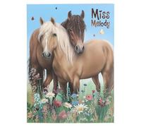 Depesche 12933 Miss Melody-Juego de papelería en Carpeta, con Motivo de Caballo y Flores, Incluye membretes, Sobres y Pegatinas, Paper, Multicolor, One Size