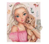 Depesche 12958 TOPModel Kitty and Doggy-Agenda en Beige, con Motivo de Modelo y Perro, Libro con 192 páginas rayadas y Cierre, Multicolor, Small (0012958)