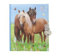 Depesche 12967 Miss Melody-Agenda con Motivo de Caballo y Cierre de corazón, Libro con 192 páginas rayadas y bellamente ilustradas, Multicolor