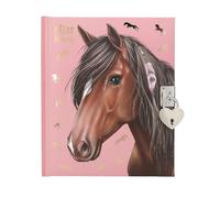 Depesche 12968 Miss Melody - Diario Rosa con diseño de Caballos y Castillo de corazón, Libro con 192 páginas rayadas y bellamente ilustradas, Multicolor