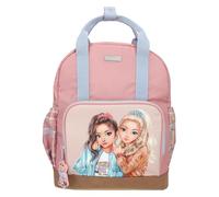 Depesche 13012 TOPModel Team Teddy - mochila en rosa, beige y azul, con motivo de modelo y colgante, bolsa con correas ajustables y compartimento térmico