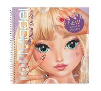 Depesche 13029 TOPModel-Libro para Colorear Hand Designer, con 46 páginas para diseñar Looks creativos en Manos y uñas, Incl. 2 Hojas de Adhesivos, Multicolor, One Size