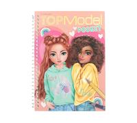 Depesche 13165 TOPModel Bolsillo tamaño práctico con 120 páginas para diseñar Conjuntos, Libro para Colorear con Hoja de Pegatinas y encuadernación en Espiral, Multicolor, 1 Piece