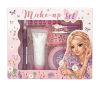 Depesche 13167 TOPModel Summer Feeling - Set de Maquillaje en Morado y Rosa, con rotulador de Maquillaje, Gel de Purpurina, Piedras Decorativas y Mucho más, Incl. Pincel y aplicador