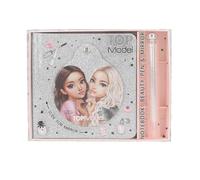 Depesche 13174 TOPModel Beauty - cuaderno en plata brillante, con motivo de modelo, incl. bolígrafos, páginas rayadas y espejo
