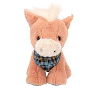 Depesche 13185 Miss Melody-Caballo Dancer en marrón Claro y Crema, Peluche de Aprox. 20 cm de Altura con Bufanda a Cuadros, Multicolor, One Size