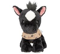 Depesche 13186 Miss Melody - Caballo de Peluche Ángel Negro en Blanco y Negro, Peluche de Aprox. 20 cm de Altura con Manta para Silla de Montar