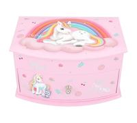 Depesche 13203 Ylvi - Joyero pequeño en Rosa, con Motivo y Dibujo de Unicornio, joyero con Tapa abatible y Espejo