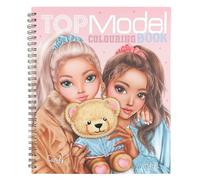 Depesche 13210 TOPModel Team Teddy-Libro para Colorear con 40 páginas para Crear Motivos de Modelos y Ositos, Incl. 1 Hoja de Adhesivos, Multicolor