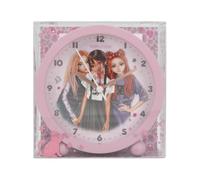 Depesche 13227 TOPModel Rebel Kitty Despertador Infantil en Color Morado, con Motivo de Modelo, Reloj silencioso con función de luz, Pila incluida, Multicolor, One Size