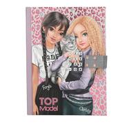 Depesche 13230 TOPModel Rebel Kitty-Agenda con código numérico y Sonido, Libro con Motivo de Modelo, Estampado Leo y 80 páginas rayadas e ilustradas a Todo Color, Multicolor, One Size
