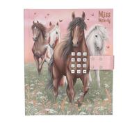 Depesche 13236 Miss Melody-Agenda con código numérico y Sonido, Libro en Rosa y Verde, con Motivo de Caballo y 80 páginas rayadas e ilustradas a Color, Paper, Multicolor, One Size