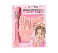 Depesche 13253 TOPModel Beauty and Me-Set de Belleza en Rosa, Maquillaje y Alfombrilla para Limpiar brochas en Forma de Gato, Multicolor, One Size