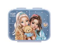 Depesche 13255 TOPModel Team Teddy Rosa, con Motivo de Modelo y Estampado a Cuadros, Fiambrera con 3 Compartimentos y Tapa Azul Transparente, Multicolor, One Size