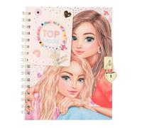 Depesche 13269 TOPModel - Agenda con cierre de corazón y pulsera, libro en color rosa, con motivo de modelo, detalles dorados y páginas rayadas