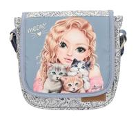 Depesche 13273 TOPModel Cat Love - Bolso Bandolera pequeño en Azul Claro, con Motivo de Modelo y Estampado de Gatos, Bolso con Correa Ajustable para el Hombro
