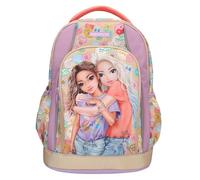 Depesche 13285 TOPModel Girl Power Beige y Morado, con Motivo de Modelo y lotes de Colores, Mochila Escolar con Correas Ajustables, Multicolor, One Size