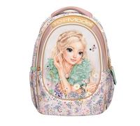 Depesche 13304 TOPModel Summer Feeling - Mochila escolar en rosa, con motivo de modelo y estampado de flores, mochila escolar con correas ajustables