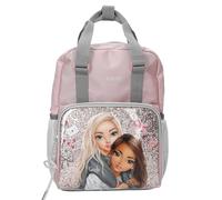 Depesche 13318 TOPModel My BFF-Mochila en Rosa y Gris, con Motivo de Modelo y Purpurina, Bolsa con Correas Ajustables, Color Pink, 10,4 Liter