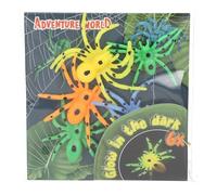 Depesche 13347 Dino World, Colores neón, 6 Piezas, arañas de plástico Que Brillan en la Oscuridad, Multicolor, Normal