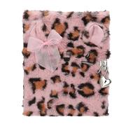 Depesche 13357 TOPModel Cosy Cat - Agenda con Cerradura, Diario con Pelaje de Leo en Rosa-marrón, 96 páginas rayadas e ilustradas para anotaciones