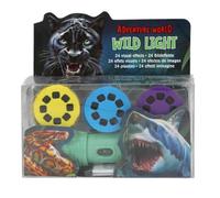 Depesche 13375 Adventure World - Linterna con proyector | en turquesa, con 3 discos de imágenes intercambiables, un total de 24 motivos de animales, incl. 3 pilas de botón LR44