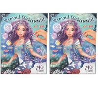 Depesche 13395 TOPModel Mermaid - libro de pegatinas metálicas con 26 páginas detalladas de fondos submarinos y 4 páginas de pegatinas de accesorios (Paquete de 2)