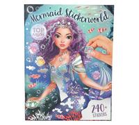Depesche 13395 TOPModel Mermaid - libro de pegatinas metálicas con 26 páginas detalladas de fondos submarinos y 4 páginas de pegatinas de accesorios