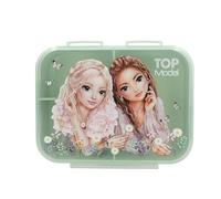 Depesche 13410 TOPModel Summer Feeling Verde y Rosa, con Motivo de Modelo y Estampado de Flores, Fiambrera con 3 Compartimentos y Tapa abatible, Multicolor, 1 Piece