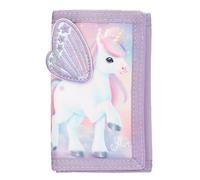 Depesche 13418 Ylvi - Monedero en color morado, con motivo de unicornio y alas aplicadas, monedero con cierre de velcro