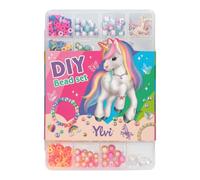 Depesche 13419 Ylvi-DIY Rainbow Bead Set, 18 Tipos de Cuentas en los Colores del Arco Iris Incl. Colgante, para el diseño Creativo de Pulseras y Collares, Multicolor, One Size