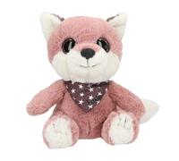Depesche 13430 Snukis - Peluche de Zorro en Rosa y Blanco, con Orejas Puntiagudas, Peluche de Aprox. 18 cm con pañuelo de Estrellas en el Cuello