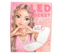 Depesche 13502 TOPModel - Espejo de Bolsillo LED Beauty and ME, Espejo Plegable en Rosa, con Espejo de Aumento y 3 Niveles de iluminación, Incluye Cable de Carga